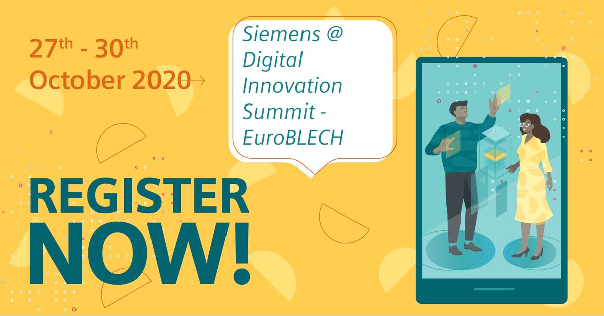 mpatelSC's tweet photo. Meet #TeamSiemens at #EuroBLECH Digital Summit from October 27th – 30th 2020 and discover our highlights in #metalforming like digitalization of a transfer press 👉 https://t.co/vTvfD7E4w5 https://t.co/AXklSdpGQS