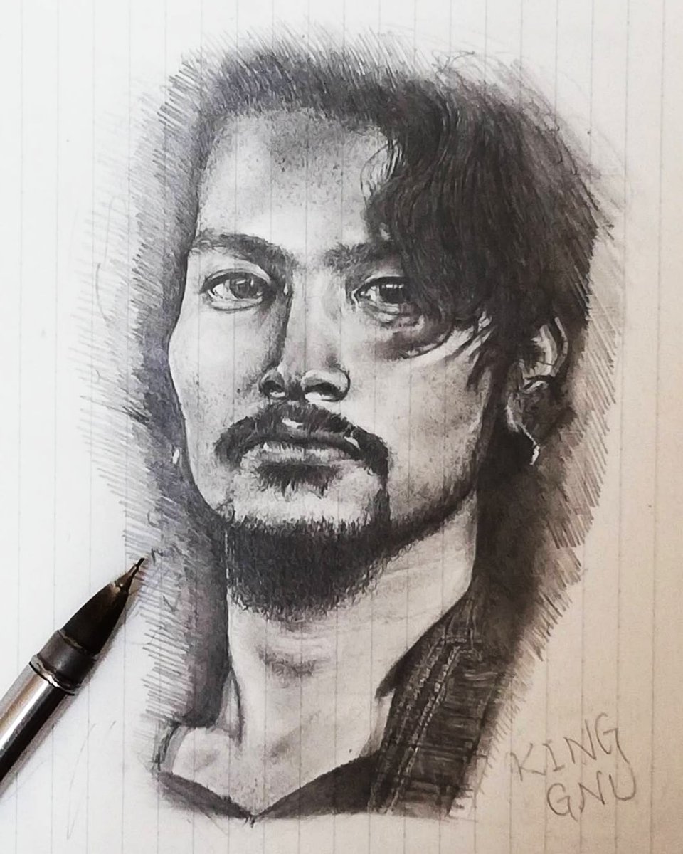 kingunu 鉛筆画 人物画 常田大希 kingunu 鉛筆画 人物画 常田大希