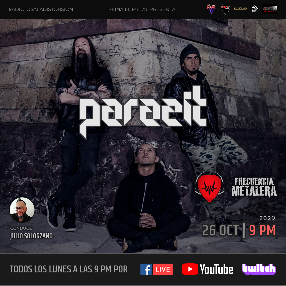 FrecuenciaMetal's tweet photo. #Hoy en #FrecuenciaMetalera charlaremos con los maestros del progre #Parazit. A su vez, estrenos a cargo de #NDM #RiseToZero #KauseAndEffect #Introtyl y #OpvsNigrvm.
Únete a la conversación a partir de las 9 pm a través de tu plataforma preferida #Facebook #YouTube #Twitch. https://t.co/nhtF1CMHqt