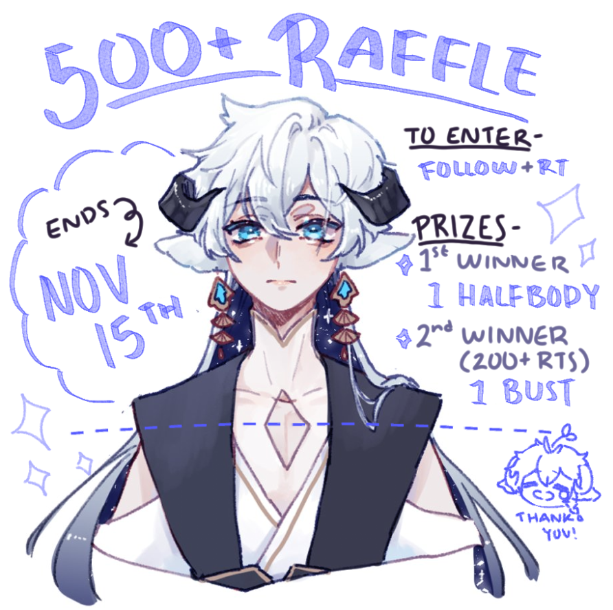 AstelusApheli's tweet photo. Thank you for 500 followers!! 

Art raffle won the poll! Winner gets a halfbody, and a second winner will be chosen if this tweet gets 200+ RTs (No QRTs included!)

You must be a follower to join, (new followers welcome!) 
Ends NOV 15th https://t.co/1T8NLDyrBZ