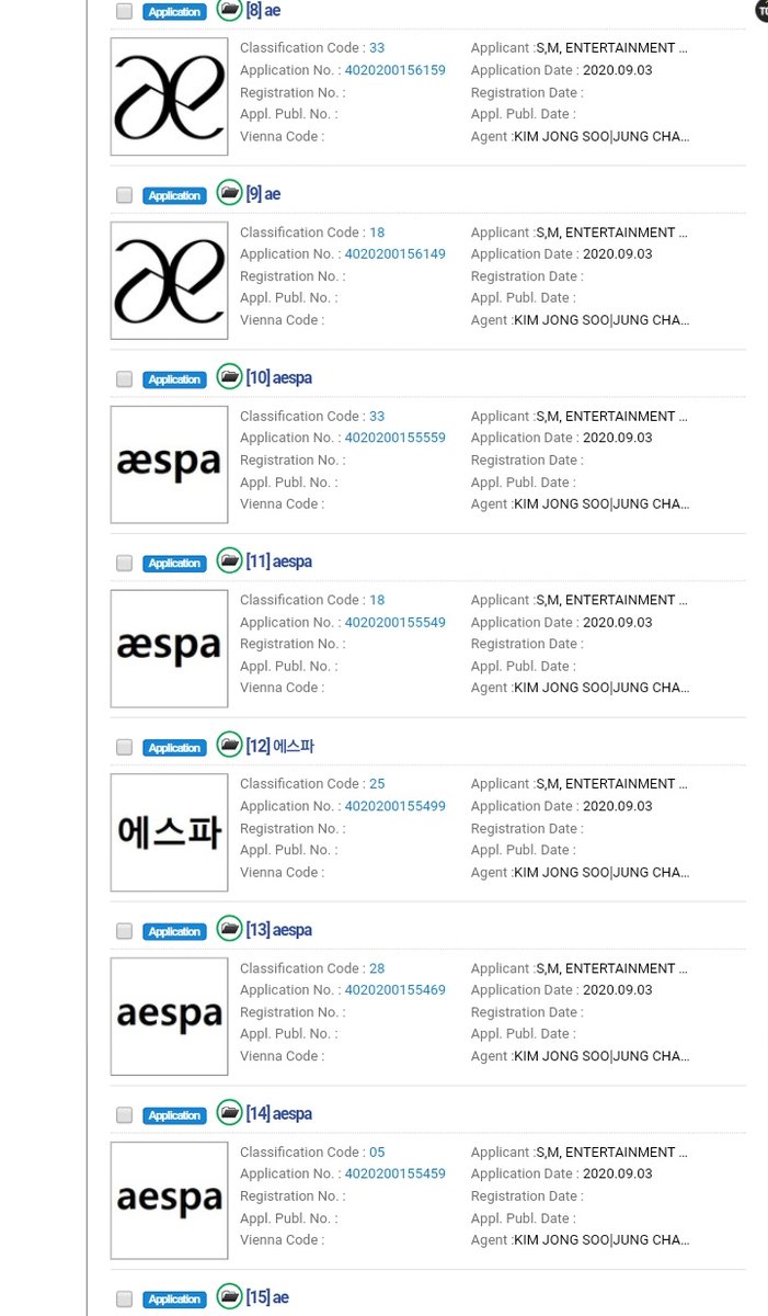 Aespa Pics Sm Officially Registered These Following Brands Ae Aespa Aespa Aespa 에스파 Application Date 09 03 Aespa Aespa 에스파 T Co Ucklxh4uvm
