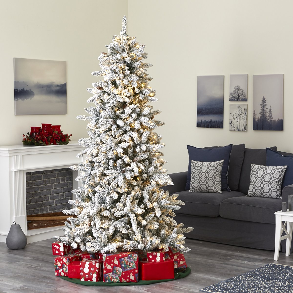 Called2Blessing's tweet photo. Check out 7.5’ Flocked Livingston Fir Artificial Christmas Tree With Pine Cones And 500 Cl  https://t.co/pu2tT8uy4O via @eBay https://t.co/GKACbYeaKQ