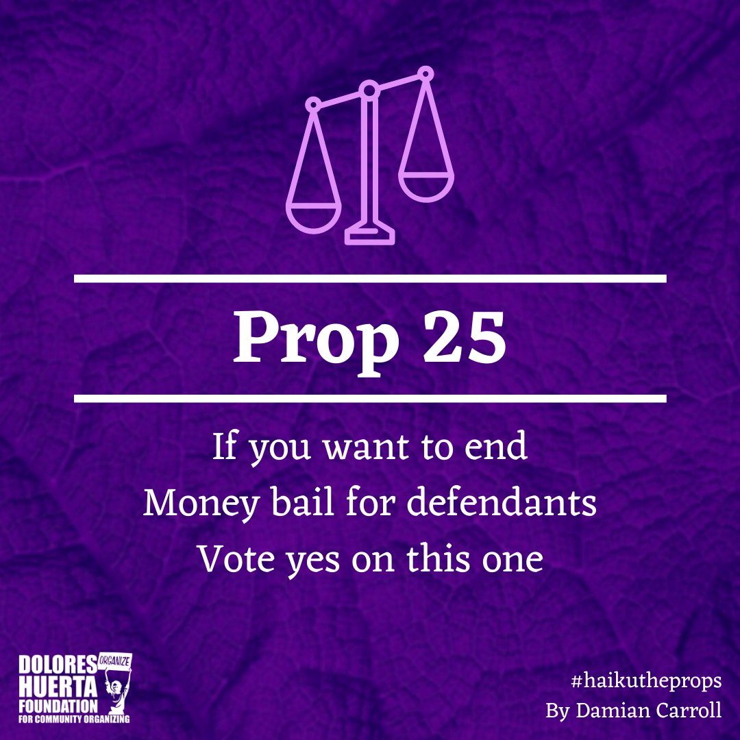 DoloresHuertaFD's tweet photo. Make an educated #vote this November. Visit the link in our bio or https://t.co/qdghXzef1V for the official Dolores Huerta Foundation #VoterGuide. Thank you, Damian Carroll for breaking it down for us in #haikutheprops. #CountVoteWin #VoteForOurLives #VoteWithDHF #SiSePuede https://t.co/q8SpqQx42q