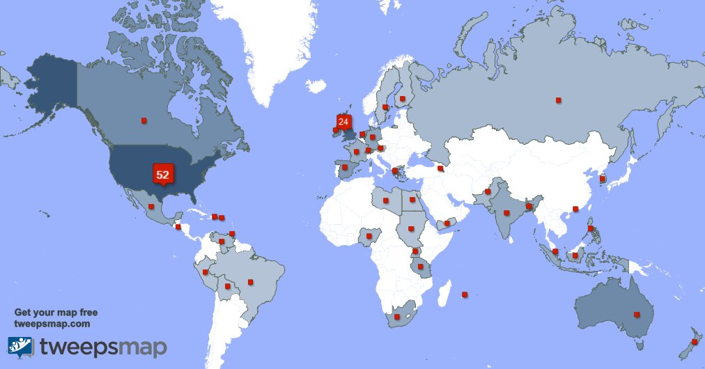 MyModule1's tweet image. My followers live in USA (53%), UK.(24%)... Get your map: tweepsmap.com/!MyModule1