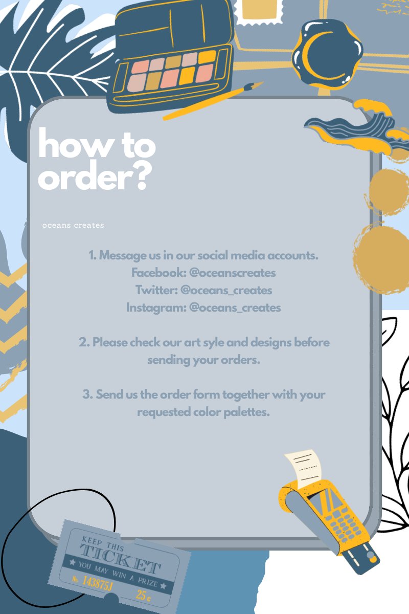 oceans_creates's tweet photo. Good morning! We're happy to inform you that November Slots are now open! Here are the details on how to order. Please be guided with our terms and conditions. Have a great day ahead! 😊💙

#Oceans
#OceansCreates
#LetsBeCreativeToday
#commisionsopen https://t.co/Yx03TlEgdU