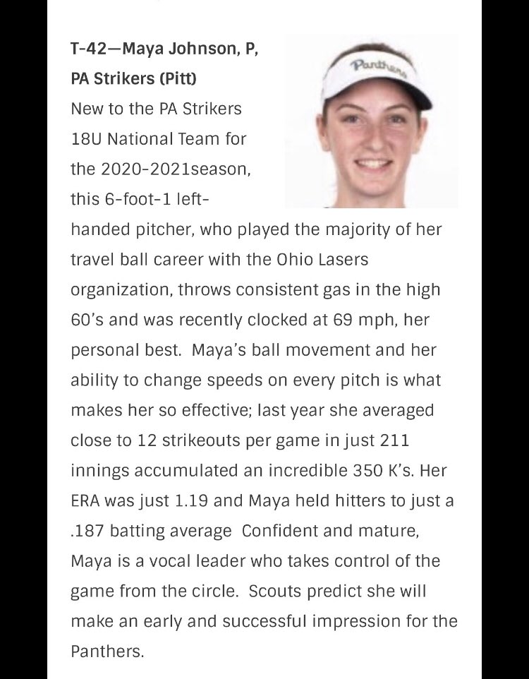 THANK YOU <a href="/ExtraInningSB/">EXTRA INNING SOFTBALL</a> for ranking me #42 in the country for the class of 2021!! Can’t do it without fabulous <a href="/03_strikers/">PA Strikers 18U National Hayes</a> teammates!! <a href="/CoachHerm/">Coach Herm Skills Coaching</a> <a href="/CoachJVW/">Jillian Van Wagnen</a> <a href="/Hall_J_4/">Jenna Hall</a> <a href="/SoftballSja/">SJA Softball</a> <a href="/SJAAthletics/">SJA Athletics</a>