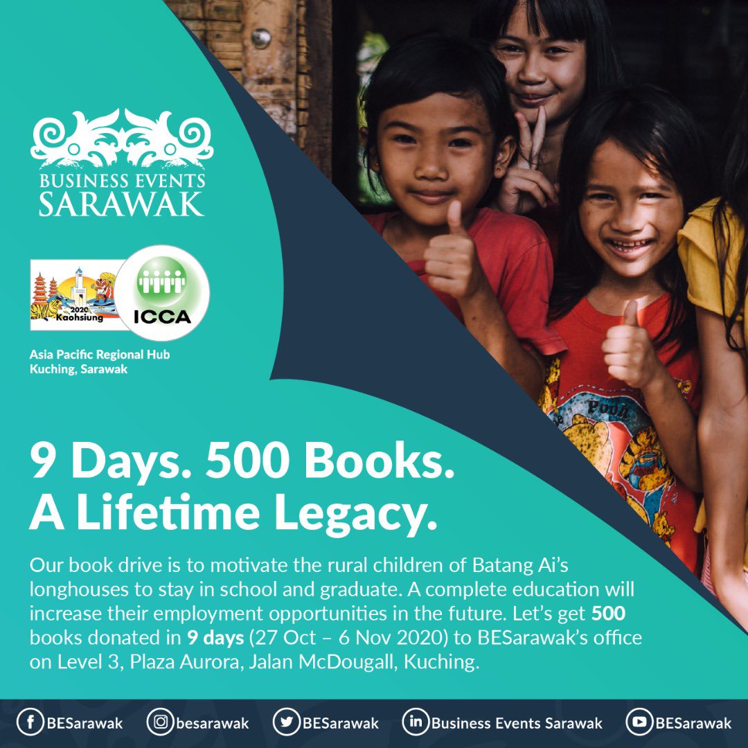BESarawak's tweet image. Donate your books to #ICCA #APRH #SARAWAK CSR project, “Gift of Love: Batang Ai Community Library”. 500 books in 9 days - can we do this?!