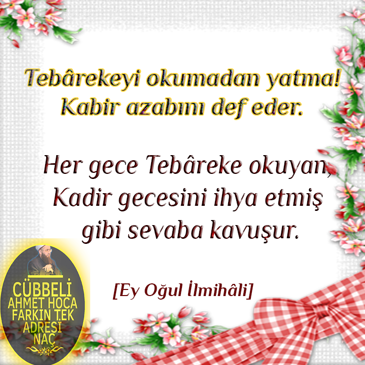 #kadirgecesi #tebareke #sure #ayet #hadis #fazilet #cennet #cehennem #kabir #sırat #mizan #kabirazabı #kıyamet #vaaz #nasihat #cübbeliahmethoca #nihathatipoğlu #hoca #ramazan #iftar #sahur #dualar #zikir #ilahi #MevlidiNebiHaftası #mevlid #kandil #hac #umre #zekat #iyilik #bağış https://t.co/Q2DMU7F297