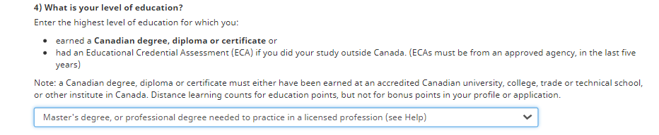 snehmekala's tweet photo. @CitImmCanada Hi,In the express entry (CEC) For the que 4,if my highest level of education is Masters (which is after Bachelor's).Both the degrees are not from Canada. So,do I've to get the WES evaluation for both the degrees or just Master's is good as it'll be my highest degree https://t.co/u6vHAV8K84
