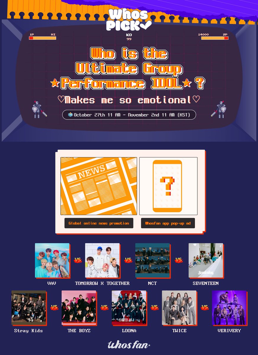 Whosfan_Ofcl's tweet photo. 📢[#Whosfan]
　　＼ Drum roll please! ／
　　　　  ♪ (´•ω•`) ♪
　　＿＿ ノ(_＿ )>＿
　／ ◎ ∵.∵ ／∵.∵ ◎ ／|
   |￣￣￣￣￣￣￣￣|
The poll for ★Ultimate Group Performance IDOL★
Begins now🥁🎶🥁🎶

🗳October 27th 11 AM ~ November 2nd 11 AM (KST)
https://t.co/S6UhP9X2rQ https://t.co/8q1pT6F3a3