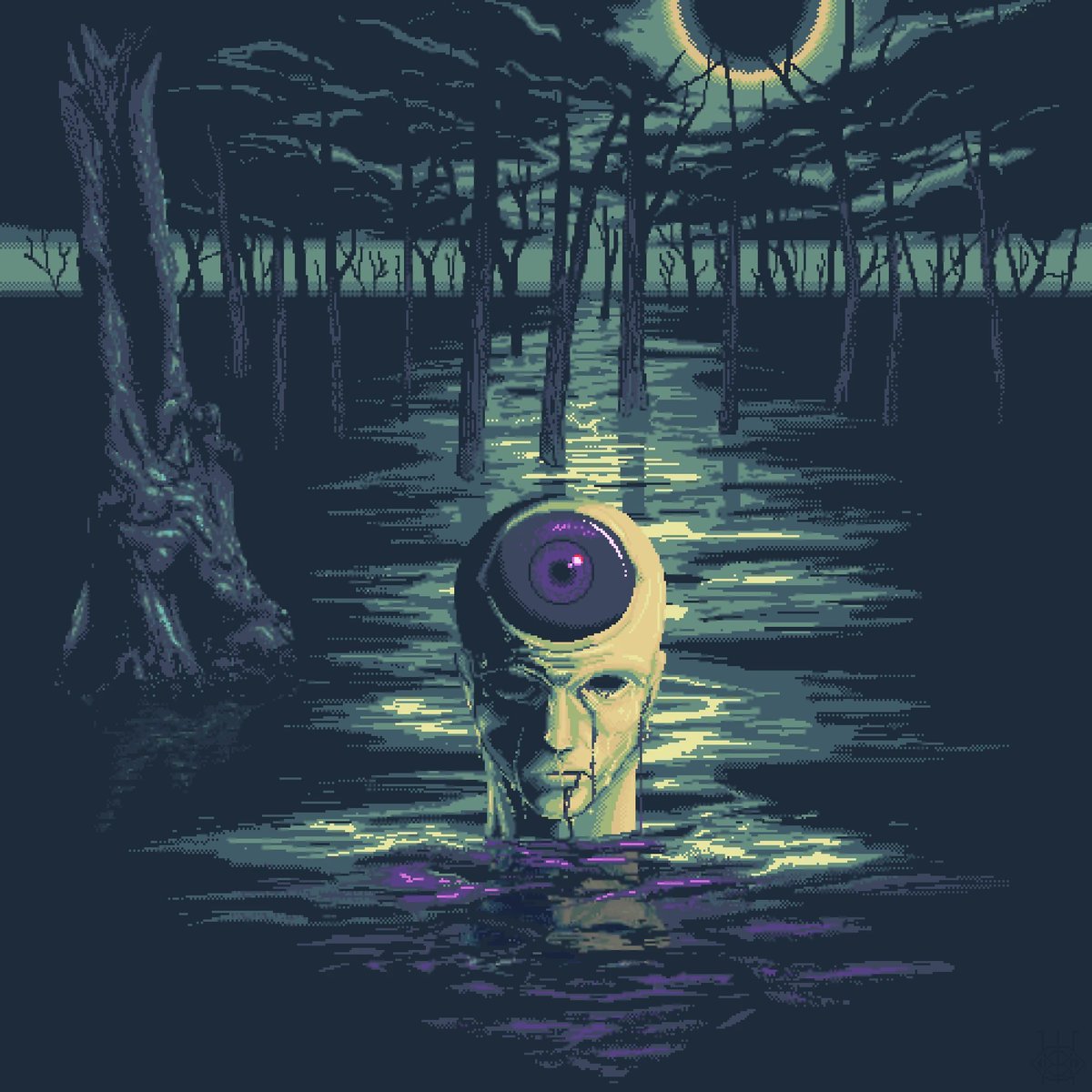 criptocromo's tweet photo. My new artwork on @AsyncArt up for the #AsyncHalloween Contest, now in it's nighttime mode!.  

"Human Thing" Reserve price  2 Ξ 

Open for bids -> https://t.co/WjCVsteees https://t.co/vdUfLqFniS