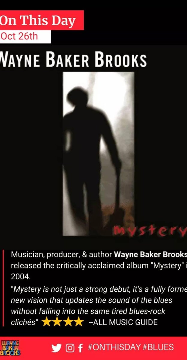 waynebrooks's tweet photo. On this day October 26th...
#onthisday #allmusicguide #MusicMonday #bluesmusic #Chicago #chicagoblues https://t.co/catyzkCFuq