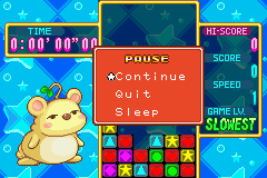the version of Panel de Pon found in Dr. Mario & Puzzle League/Dr. Mario & Panepon (GBA) is completely generic: no fairies, no Nintendo characters, just this little koala guy from the GC version who's just kinda there sometimes