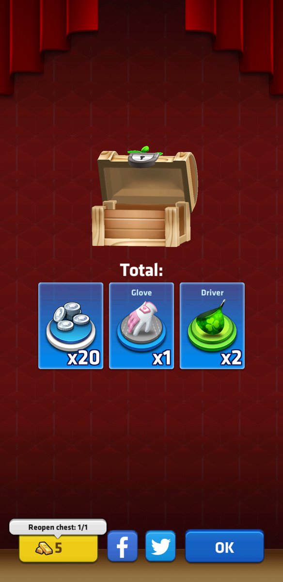 JSeoun's tweet photo. Huge win from a chest today! Share my luck now! [https://t.co/IaTE1cjWF0] #MiniGolfKing #Golf #Lucky https://t.co/LhegTetkqG