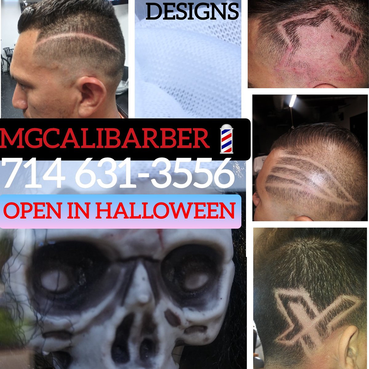 MGCALIBARBER's tweet photo. #design #haircuts #halloween #shaves @mgcalibarber #mgcalibarber CALL FOR APPOINTMENT 714 631-3556 https://t.co/6wvxpcDBpa