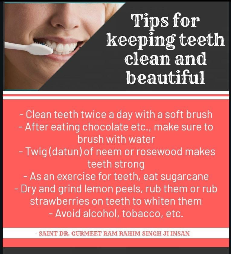 Big__Secret_'s tweet photo. Do you know some important tips to keep your teeth clean and beautiful? These tips are given below👇👇
Follow these #HealthCareTips 
Inspiration Source👇👇
Saint Dr. @Gurmeetramrahim Simgh Ji Insan https://t.co/Picxcuk10k