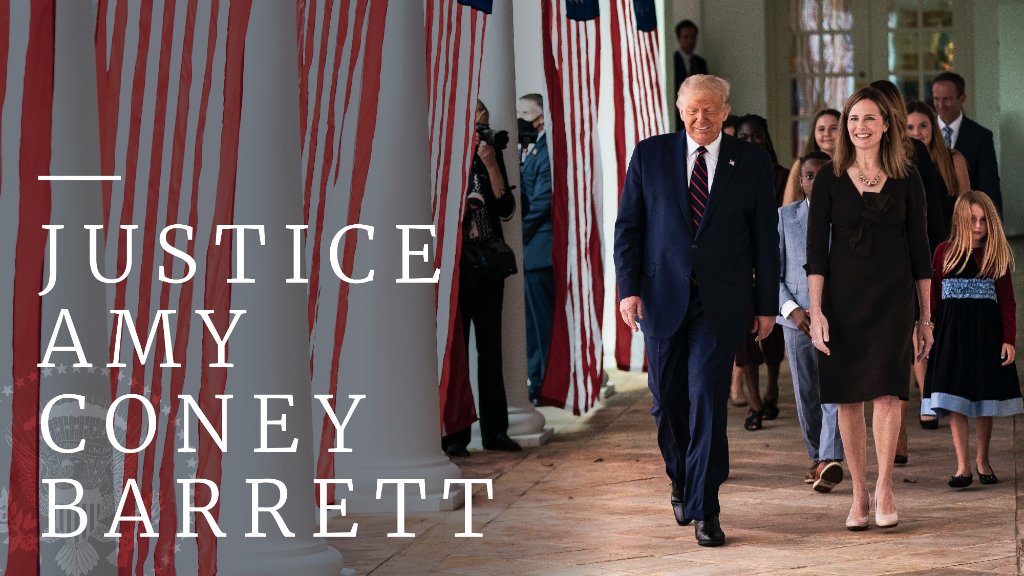 After a unanimous vote by the Judiciary Committee last week, tonight the Senate confirmed Amy Coney Barrett to become the 115th Associate Justice on the United States Supreme Court.

She was sworn in shortly after at the White House.

1600 Daily: 45.wh.gov/5yKBD8
