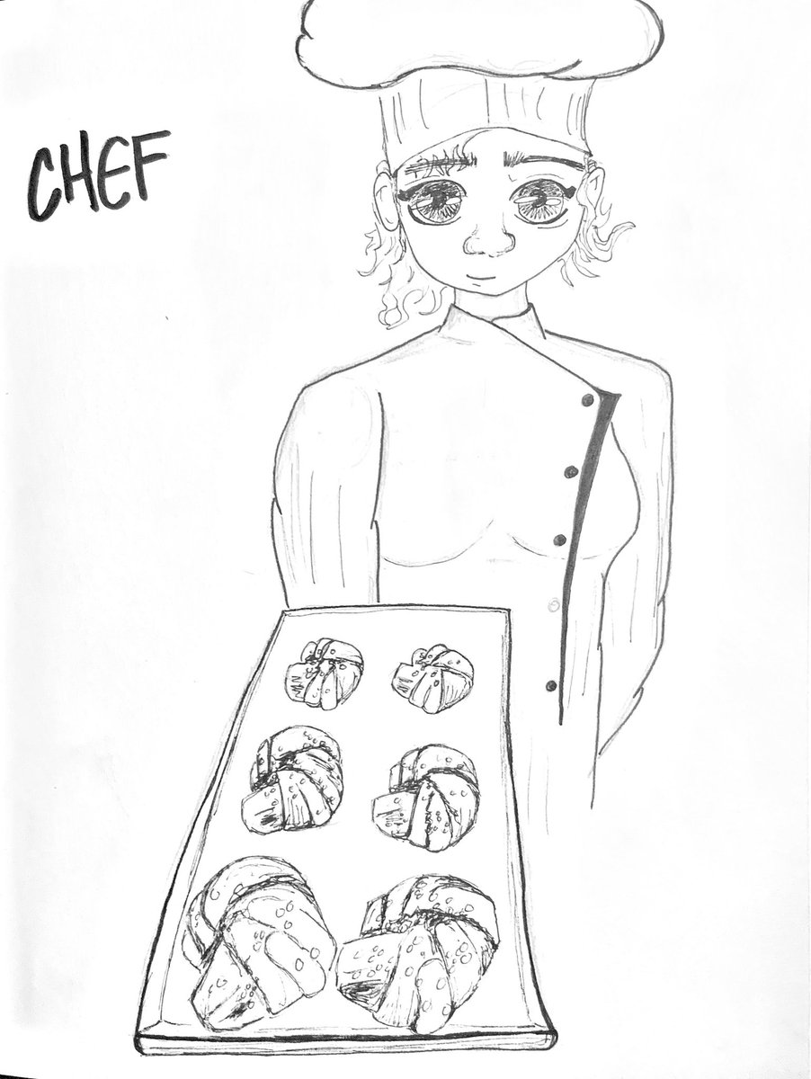 vev_ARTfulness's tweet photo. Truly been baking up these cardamon knots!  I guess this makes me a chef?!  Day 22: Chef @inktober @sakuraofamerica #inktober2020 #inktober #inktober2020day22 #chef #inktoberchef #inktober2020chef #sakurapigmamicron #ArtistOnTwitter #artistofinstagram https://t.co/CcxSWeHS0W