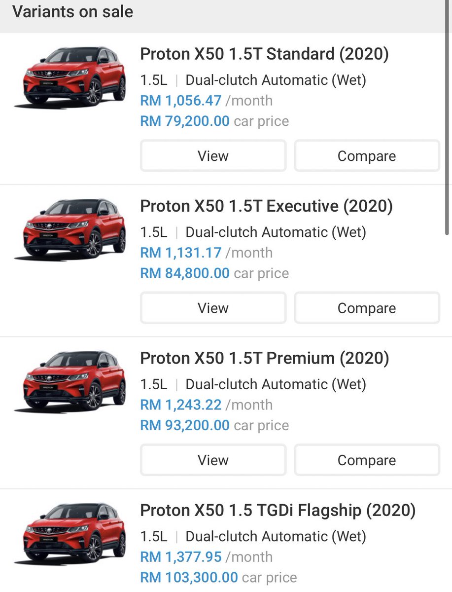 Proton harga x50 kereta Proton Salesman