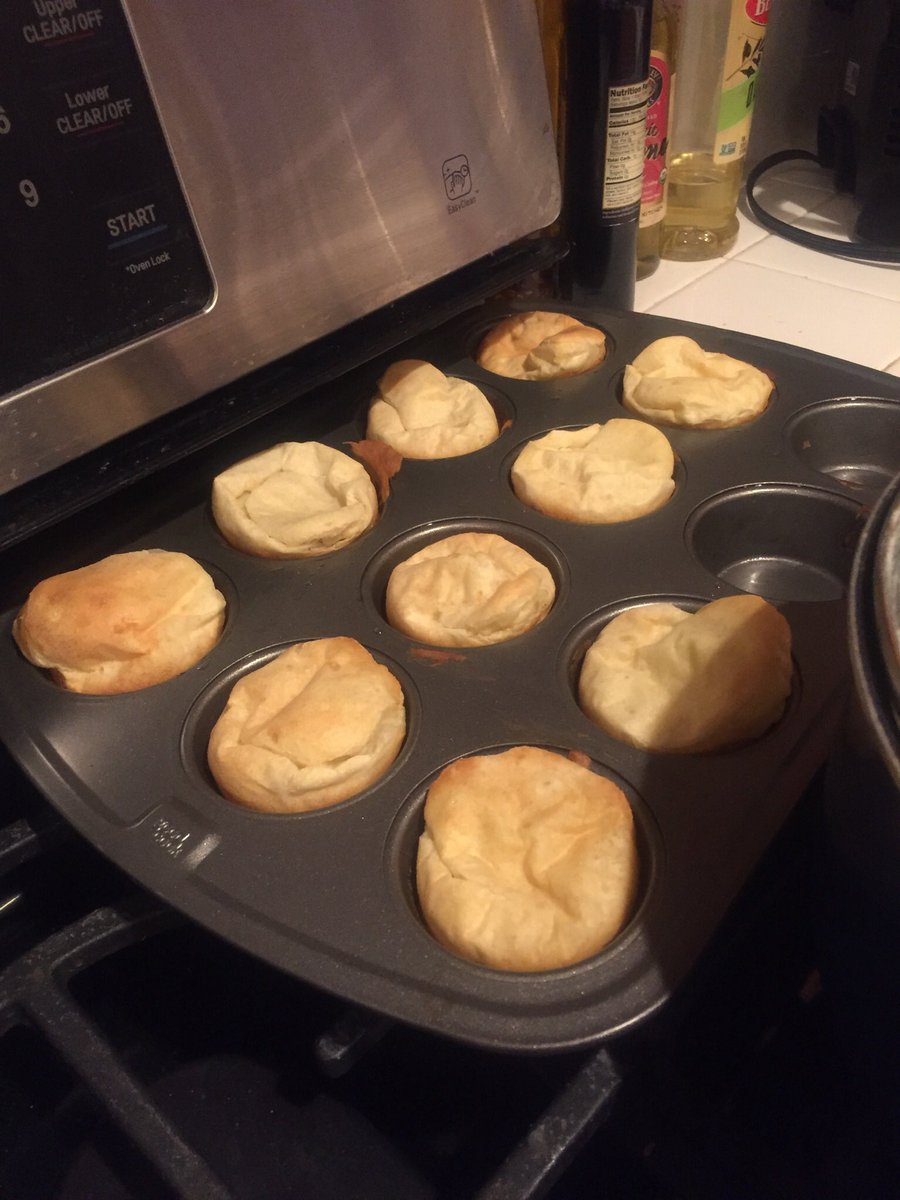 Gravy, stew, or melted butter on top? #Yorkshire #yorkshirepuddings #baking #homeMade https://t.co/8CYDC7iZH7