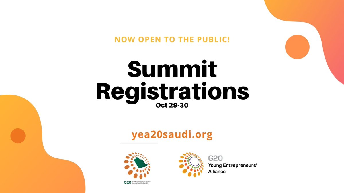 Virtual Summit registrations are now open! Register and find out more about the @G20YEAKSA Summit here: ow.ly/xUD850C3sle