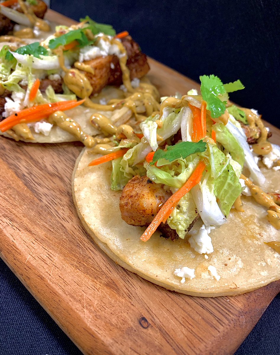 N_B_Z's tweet photo. No specifics yet, but worked on BIG things today!😝 
Red Snapper Street Tacos! Red Snapper with chipotle spice mix, queso Fresca and Napa cabbage slaw topped with an ancho chili crema!! 🐟🌮
#tacos #competiton #chef #cheflife #competitivechef #cheffriends #LatinCuisine #WVChefs https://t.co/3tOyiDDM5A