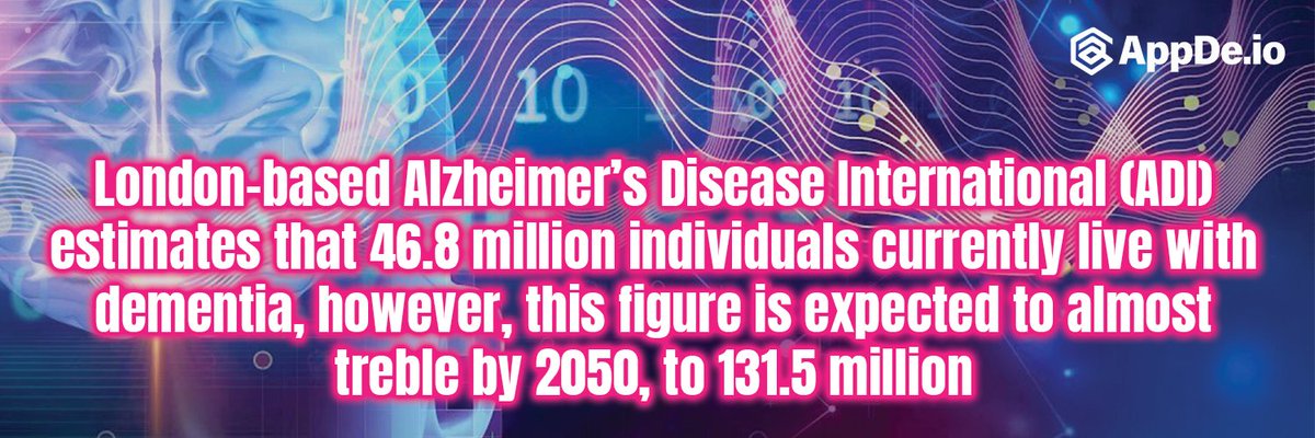 AppdeOfficial's tweet image. London-based Alzheimer’s Disease International (ADI) estimates that 46.8 million individuals currently live with dementia, however, this figure is expected to almost treble by 2050, to 131.5 million