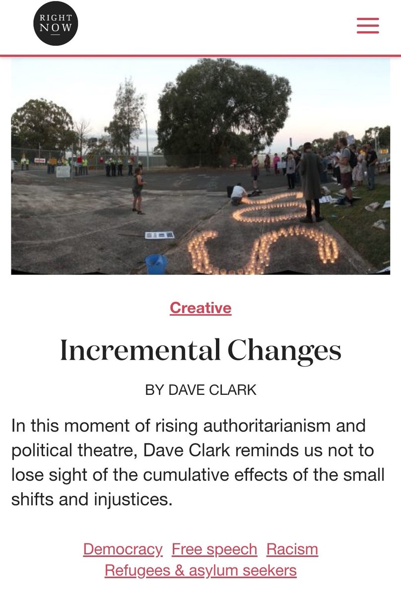 DaveClarkWriter's tweet photo. My piece for @rightnowinc, 'Incremental Changes,' can be found at https://t.co/RUyWtKFvsb

#incrementalchanges #HumanRights #democracy #RefugeesWelcome https://t.co/1a7WzlVuyF
