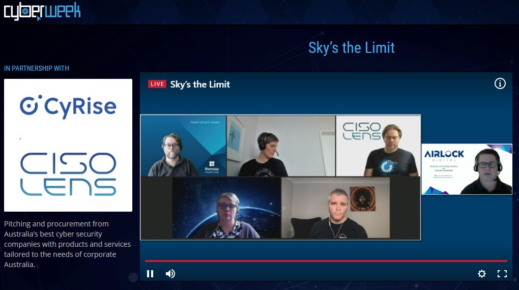 danonit's tweet photo. Watching @glennmahney highlight the success of @AirlockDigital #allowlisting at Sky's the Limit @AustCyber #AUCyberWeek2020. Good question @teambuild3r 😉 https://t.co/4dRxEsJIxy