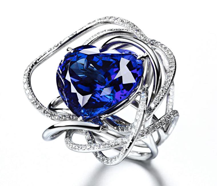 Another ring with a sapphire in it from Suzanne Syz. This one's a heart, which makes me sad. Something with such a lovely purple tint to it deserves better than a heart cut.