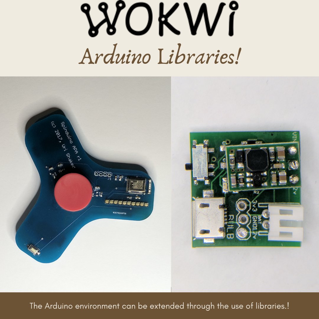 WokwiMakes's tweet image. Play with the OLEDs, FastLEDs, NeoPixels simulations here👩💻, create👩🔬, and share🤝 your unique patterns 🤩. follow 👉👉link.wokwi.com/ZtD8vG
#arduinolibraries #wire #led #make #makerspace #tinkering #learn #code #codingisfun #DIY #makers #Electronics