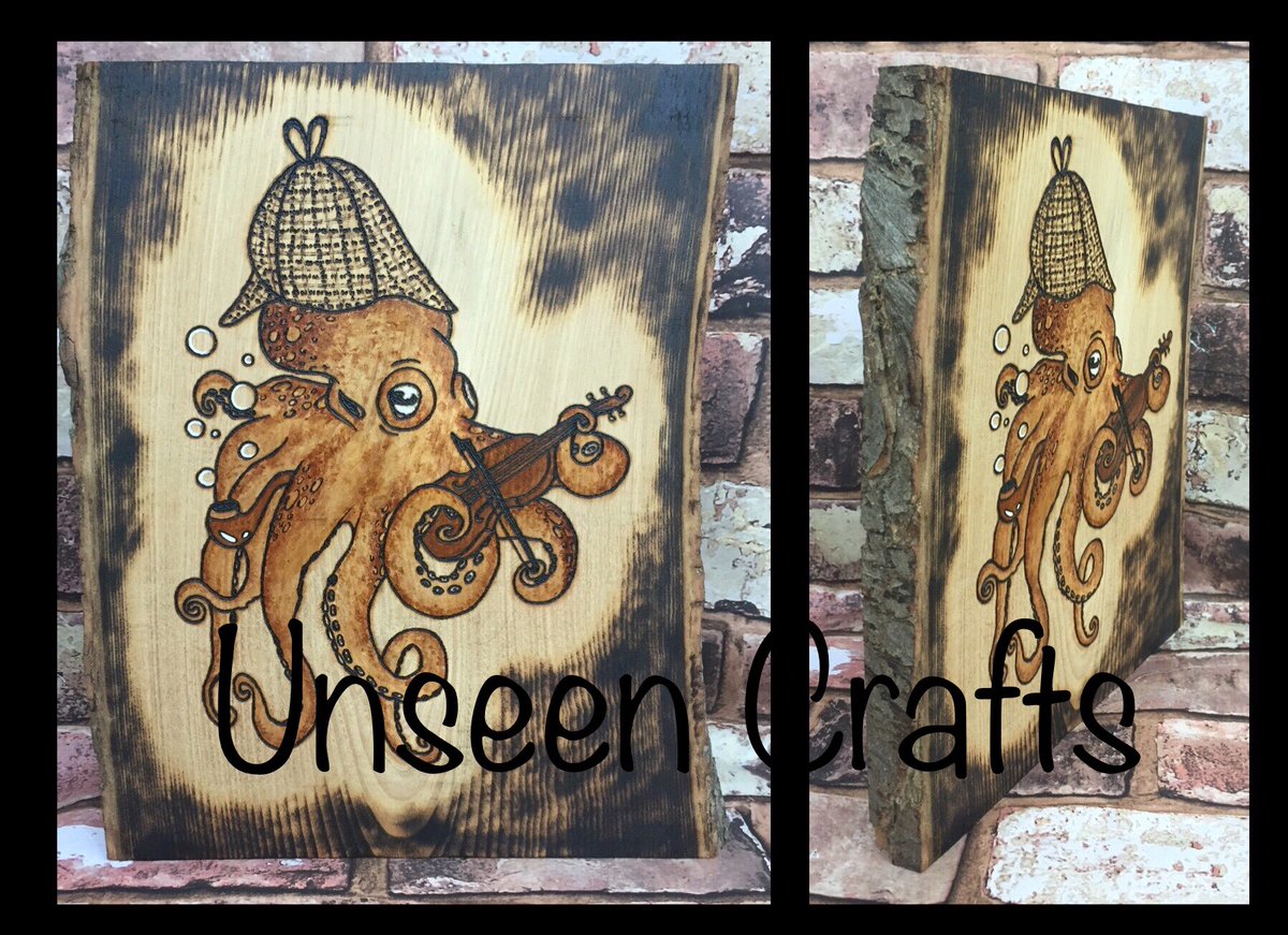 My latest pieces. All original Unseen designs, hand burned onto the wood, hand painted colours. All but the Sherloctopus are available, details are on my Facebook page. #art #craft #handmade #pyrography #Sherlock #jellyfish #orcas #ocean #sea #nature #wildlife #rainbow #wood https://t.co/n9td6cth0H
