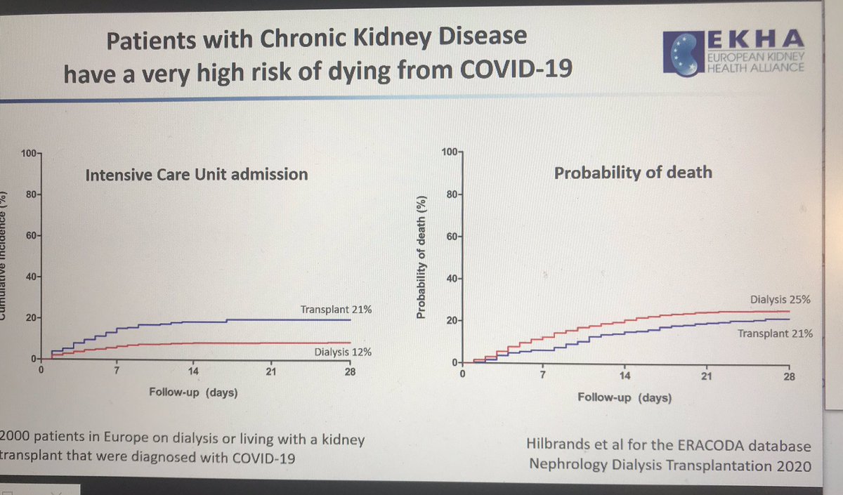 Sobering discussion about the impact of Covid on #chronic patients and #chronickidneydisease. We need better measures to protect kidney patients, including managing them at home and not in hospital centres <a href="/EKHA_EU/">EKHA</a> #CKDpatientsmatter