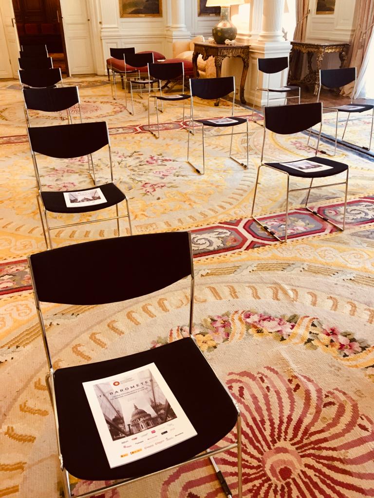 SpainChamberUK's tweet photo. Everything is ready at the @EmbSpainUK for our launch of the II Barometer on the Climate and Outlook for Spanish Investment in the UK. Tune in via our Youtube Channel to follow the event live! #IIBarometerSCC https://t.co/aV27dZXGpx https://t.co/A0zvCxlwKI