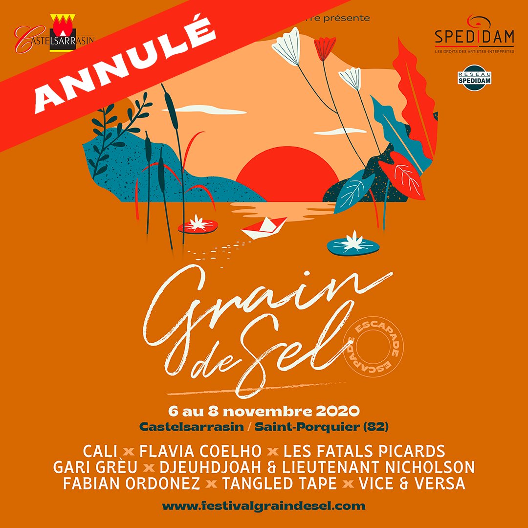 Suites aux dernières décisions gouvernementales et aux décrets mis en place par le Dpt du Tarn-et-Garonne, les Amis de Pierre sont au regret de vous annoncer l'annulation du Festival Grain de Sel - Escapade.
Info et remboursement : festivalgraindesel.com/p/remboursemen…