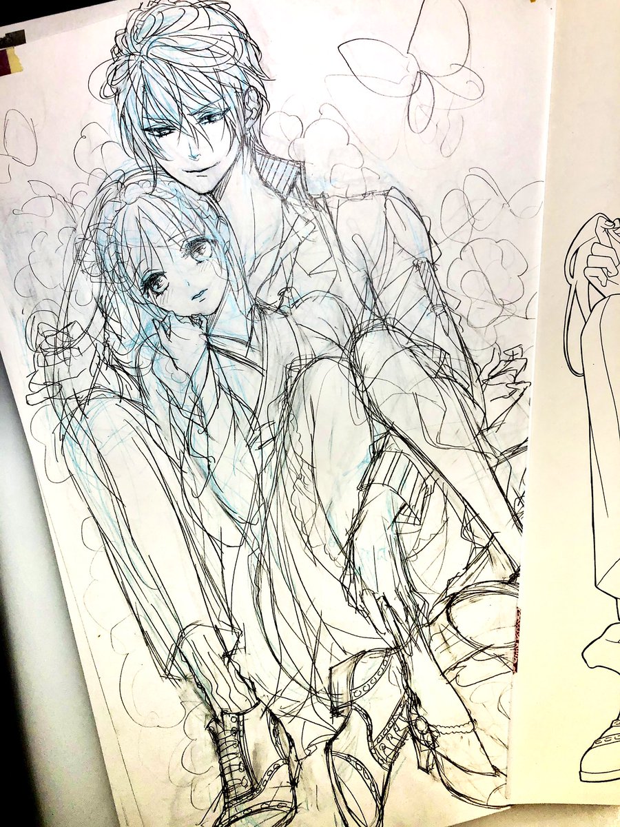 蜜樹みこ 帝都初恋心中 直筆下絵 生下絵 下絵 ④ 蜜樹みこ on X: