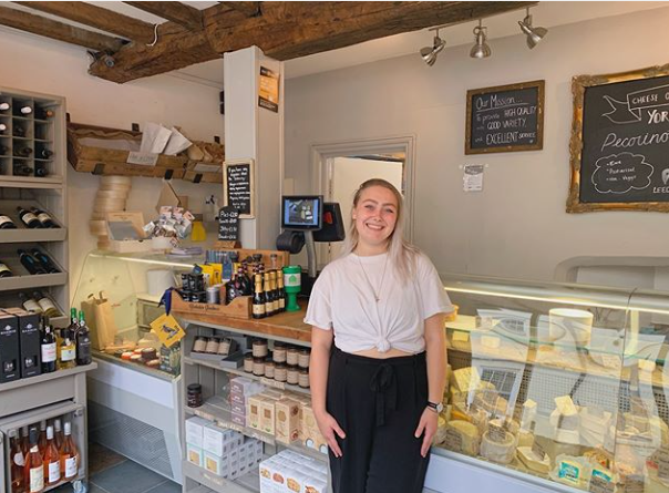 @lovecheeseyork on Gillygate - Mollie, at your service for all things cheese, wine & tastiness! 🧀🍷🥂 We’re open 9.30am - 5.30pm Tuesday, Thursday and Saturday. And if you keep your eyes peeled we’ll be sharing our new cafe opening times too! #LoveCheese #CheeseLovers
