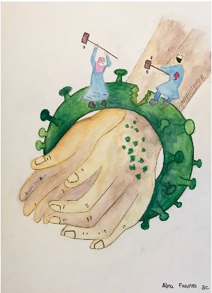 La creación artística puede ser un medio para hacer frente a las realidades que enfrentamos en situaciones difíciles: os dejamos algunas aportaciones (Natalia de 2º de Bach. A y    Alma de 3º ESO C) durante los meses de confinamiento del curso pasado a nuestro concurso de dibujo.