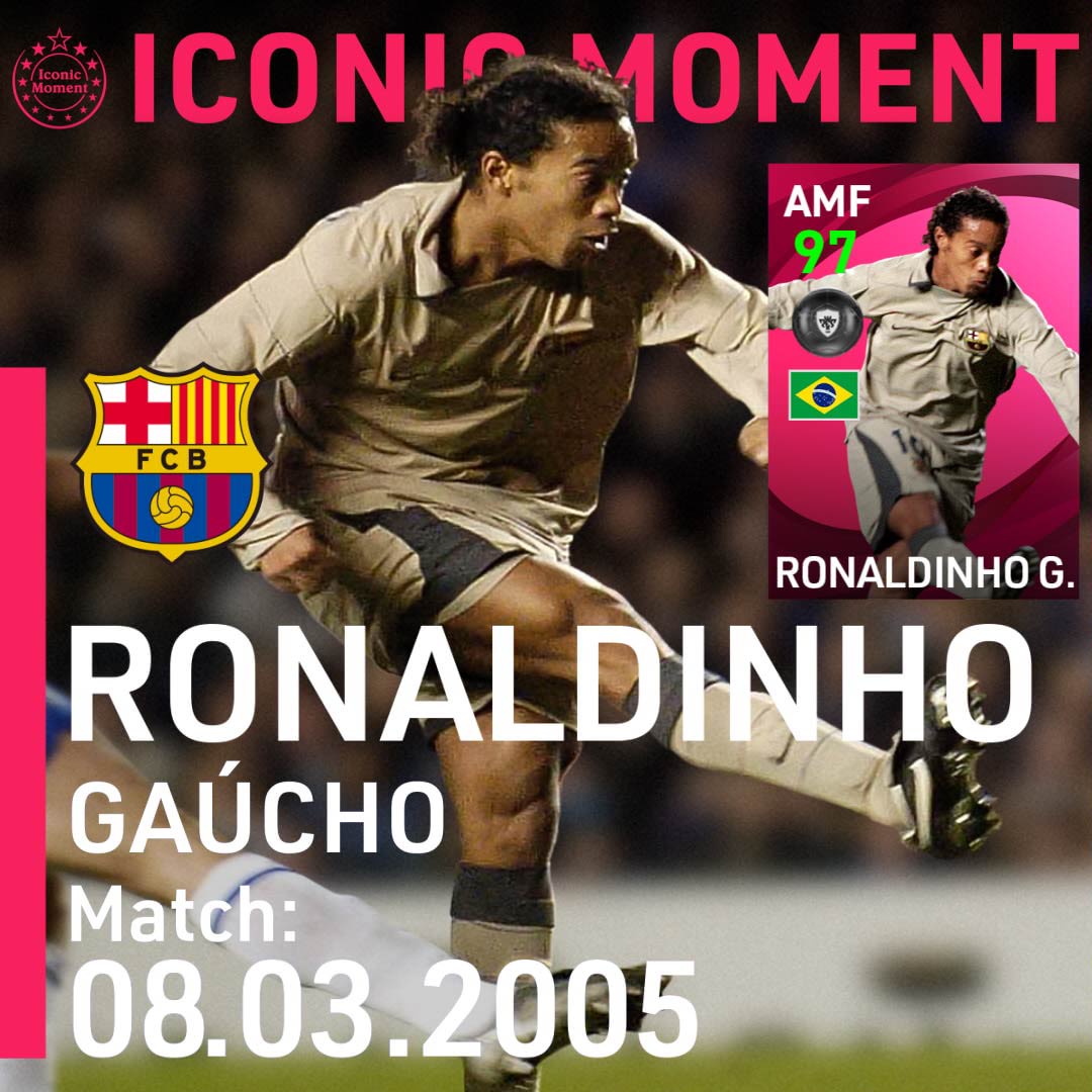Efootball The Iconicmomentseries Is Alive With Fcbarcelona Legends In Game Right Now One Of His Personal Favourites And A Goal That Set The Football World Alight On 08 03 05 Ronaldinho Is