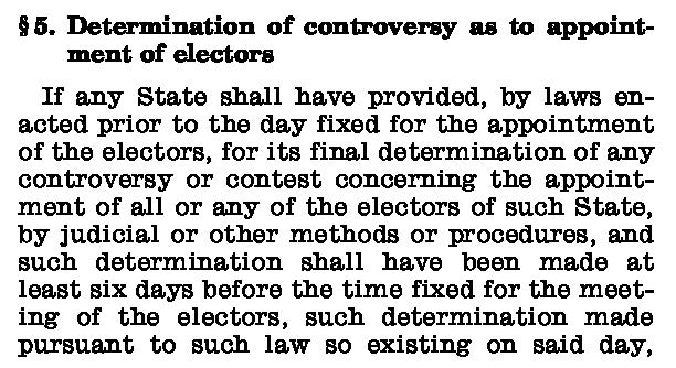 7. Federal law not only recognizes this variation; it *encourages* it.Under the "safe harbor" provision of the Electoral Count Act of 1887, a state's results will be deemed conclusive so long as they are certified within *five weeks* of Election Day: https://www.law.cornell.edu/uscode/text/3/5 