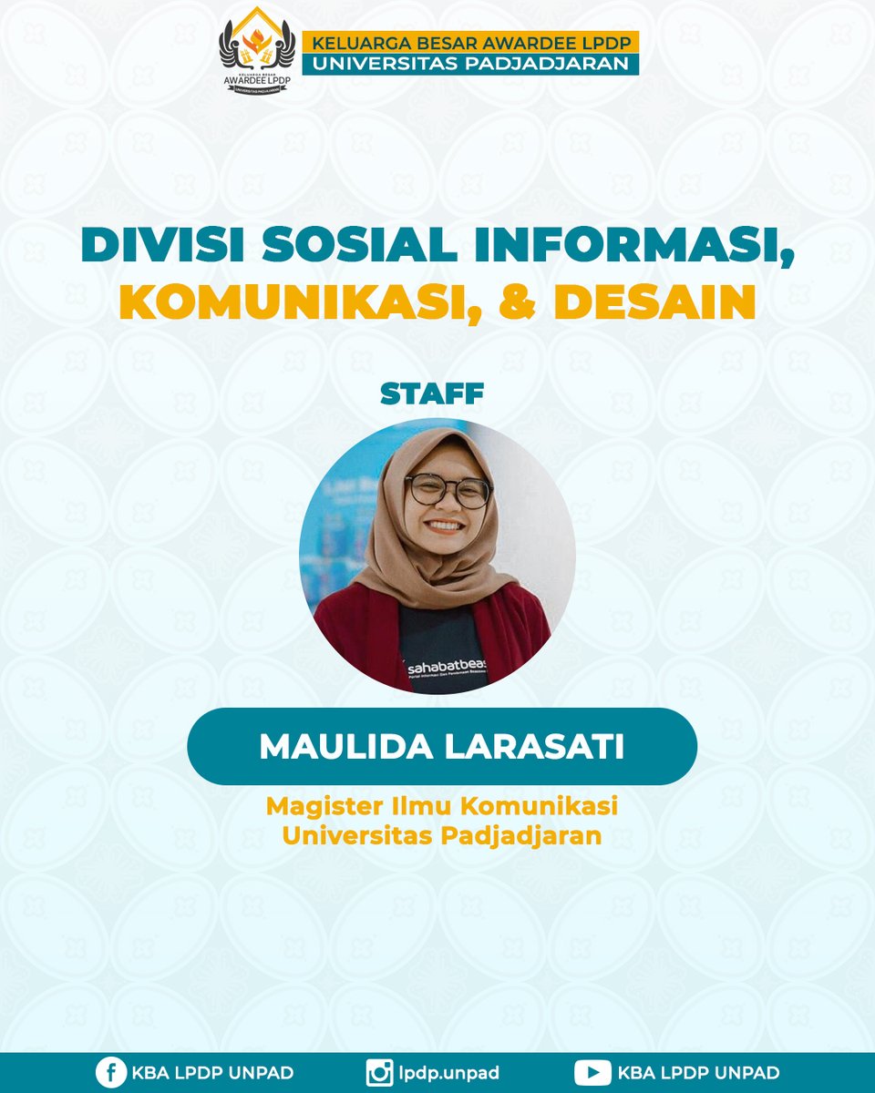 lpdp_unpad's tweet photo. [Divisi Sosial Informasi, Komunikasi, dan Desain]⁣
⁣
Selain melakukan publikasi dan tentunya menyediakan informasi di media sosial biar akang teteh selalu up to date, divisi ini juga siap sedia nih mendukung kegiatan divisi lain dalam hal informasi, komunikasi, dan desain. ⁣ https://t.co/kl7rO4qfGK