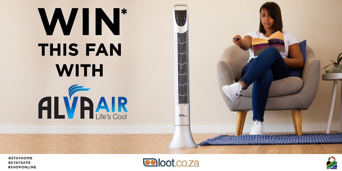 lootcoza's tweet photo. Let's cool you down this summer🌬️
You could be 1 of 4 lucky winners to WIN* an Alva Air Tower Fan worth R1340 each🙌
All you have to do is like Loot@Alva, share the post &amp; tell us what is your best way to keep cool❄️
*T&amp;Cs Apply
*Use #coolforthesummer
*Comp ends 23:59pm,1 Nov '20 https://t.co/cisqJyudwI