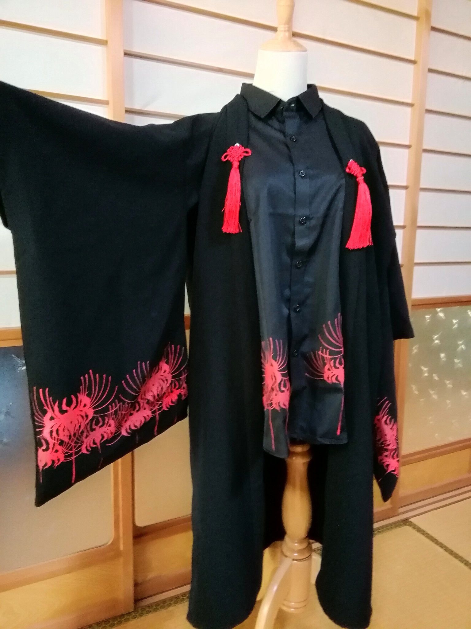 妖装飾屋 廣天 彼岸花柄羽織 短い と彼岸花柄ロングtシャツをあわせてみました ツリーへつづきます T Co Uxrbv0fnaa Twitter