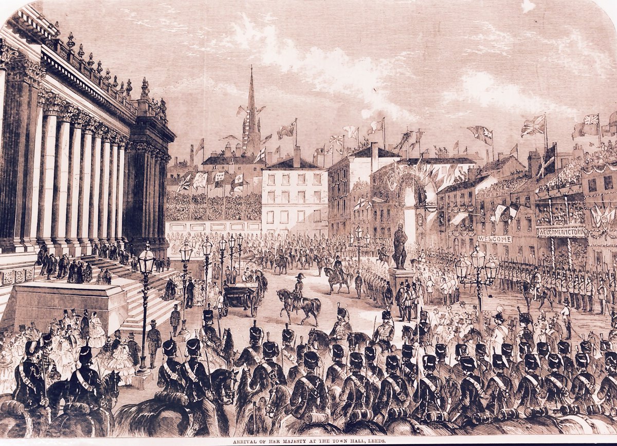 The 'Illustrated London News' covered Queen Victoria's visit to #Leeds in September 1858 to open the new Town Hall designed by Cuthbert Brodrick, The crowds throughout her 2 day stay were vast with the Leeds Mercury commenting #Victorian #Yorkshire https://t.co/BFQn88HzZg