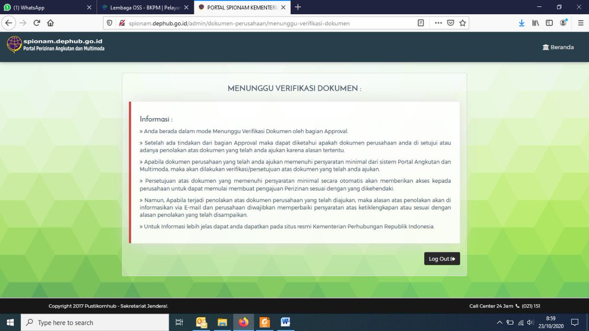 Zulkafy's tweet photo. Haloo Min @kemenhub151 kami dari PT Trans Harum Nusantara sudah pengajuan ijin Spionam ke https://t.co/2DKO51YMS0, tapi dari verifiasi dokumen sampai sekarang belum ada ada balasan, mohon bantuan min 🙏 https://t.co/GSquDy9uz7