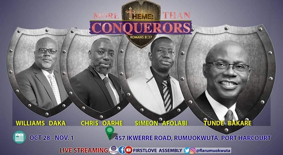 FLAOwerri's tweet image. Join us at our #nationalconvention2020 starting tomorrow 28th October 2020. 

Remember We are MORE THAN CONQUERORS! #FirstLoveAssembly #FLAat22 #MoreThanConquerors