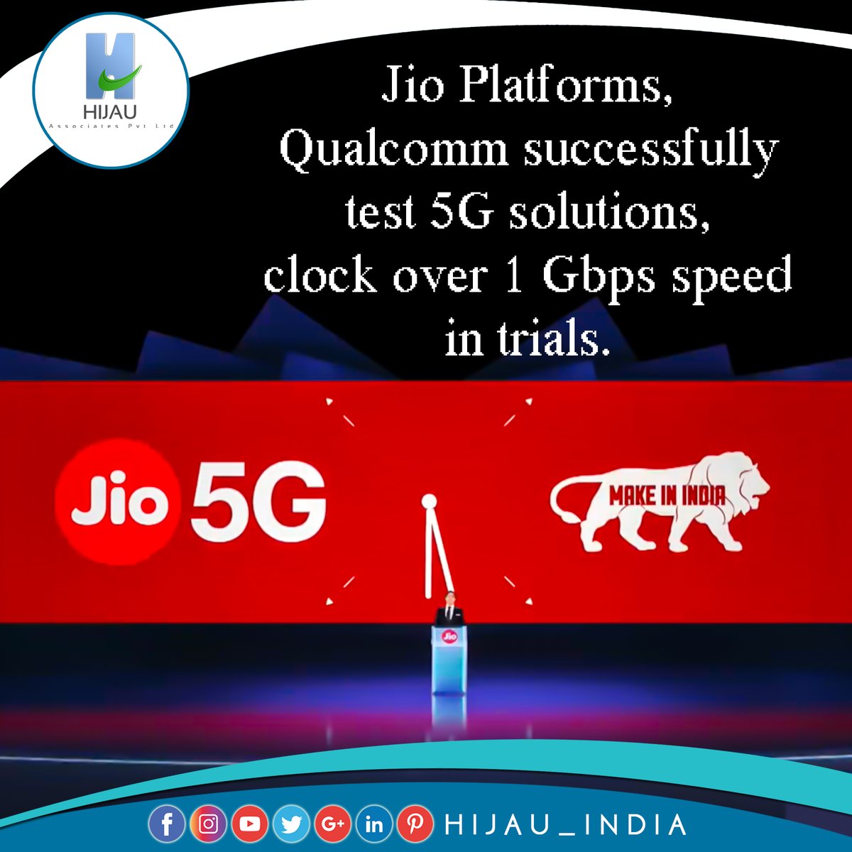 Jio Platforms, Qualcomm successfully test 5G solutions, clock over 1 Gbps speed in trials
#hijauindia #businessconsultant #businessideas #makeinindia #businessopportunities #newbusiness #india #businessnews #businessnewsupdates #startups #fdi #investindia #services @reliancejio https://t.co/K4rduZXDeR