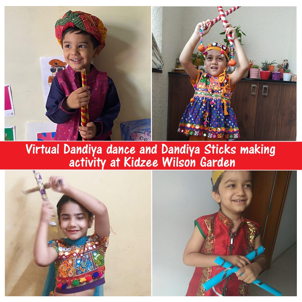 The students of Kidzee Wilson Garden celebrated #Navratri #festival at home by dressing up in colourful Indian attire & dancing to the beats of traditional music!
They also learned how to make #Dandiya sticks with coloured sheets & decorations!
#Kidzee #KidzeeStudents #Festival https://t.co/lsuUeRBTCL
