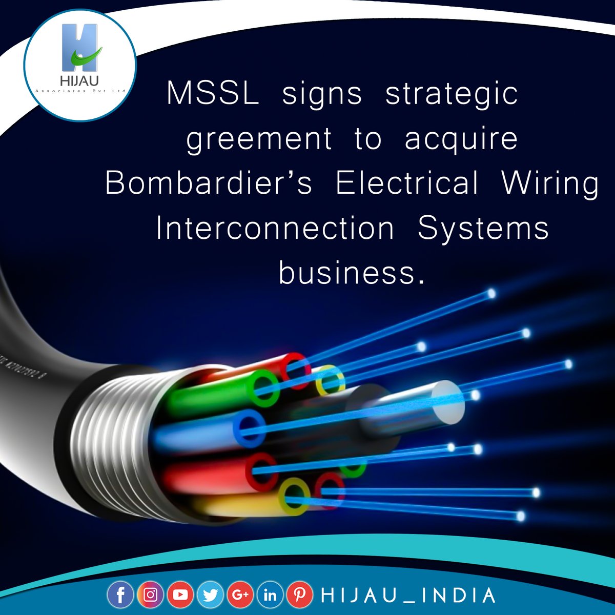 MSSL signs strategic agreement to acquire Bombardier’s Electrical Wiring Interconnection Systems business
#hijauindia #businessconsultant #businessideas #makeinindia #businessopportunities #newbusiness #india #businessnews #businessnewsupdates #startups #fdi #investindia https://t.co/2ekPzfH1UE