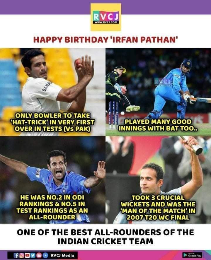 Happy birthday Irfan pathan.  
